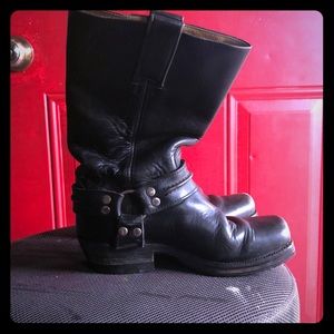 Sendra Black Leather Motorcycle Boots